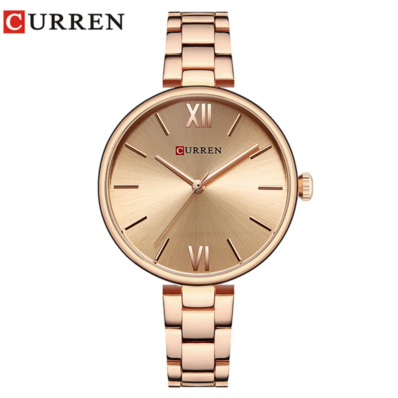 Rose Rose CURREN 9017 женские часы Новые кварцевые Топ брендовые Роскошные модные наручные часы женские подарок relogio feminino - Цвет: Rose Rose