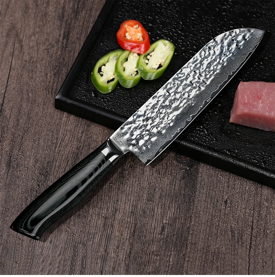 TUOHE " Santoku шеф-повар Ножи японский 67layers Дамаск Сталь Кухня лезвия ножей чётко Нержавеющая сталь Ножи Кухня инструмент