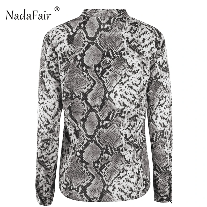 Свободная шифоновая блузка с животным принтом FSDA повседневная женская рубашка