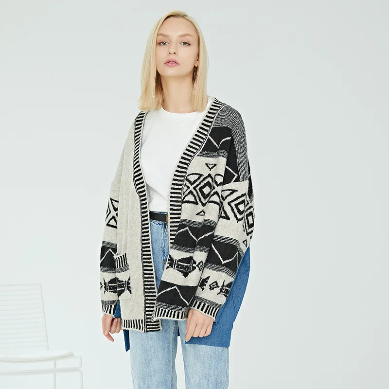 Необычные трикотажные топы без подкладки кардиган свободное повседневное