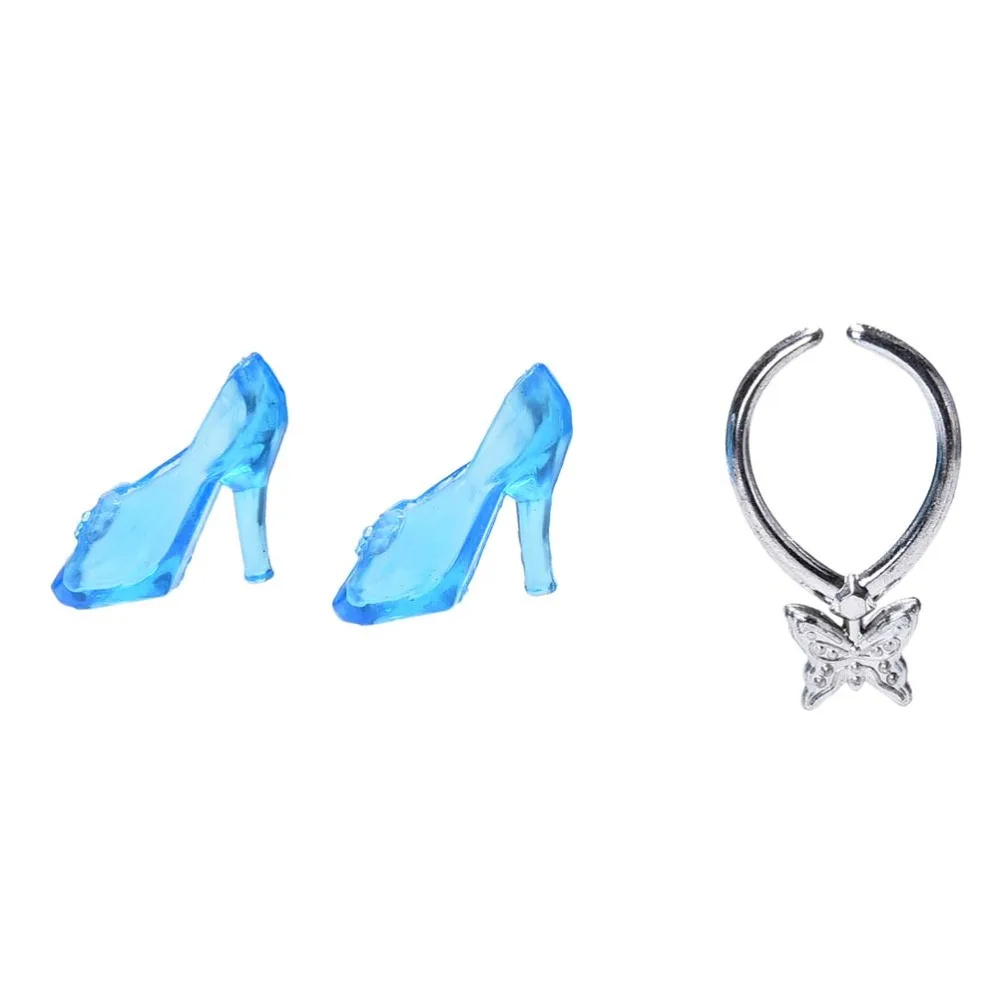 1 комплект для детей игрушки 11 дюймов кукла кольцо серьги ожерелье с обувью