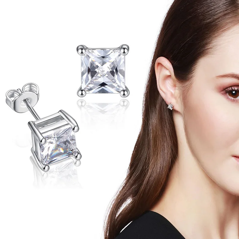 1 пара женской обуви прозрачным Цирконом Свадебные серьги обручальные кольца для