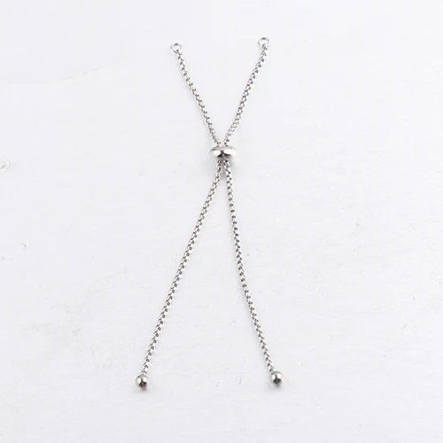 steel color Fnixtar, нержавеющая сталь, коробка, цепь слайдер/слайдер, РАСШИРИТЕЛЬ ЦЕПИ для DIY, браслет, изготовление, регулируемый, 11,5 см, 50 шт./лот - Цвет: steel color