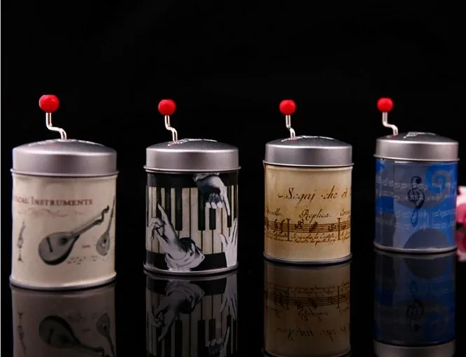 1PC 4 Designs Paper Round Hand Crank Music Box 18 Notes Movement DIY Romantic Musica Christmas Present KN 007 | Дом и сад