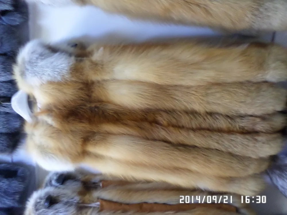 Linhaoshengyue True Red Fox Natural Fur Vest Women Red Fox Fur Vest 100%  Real Fur