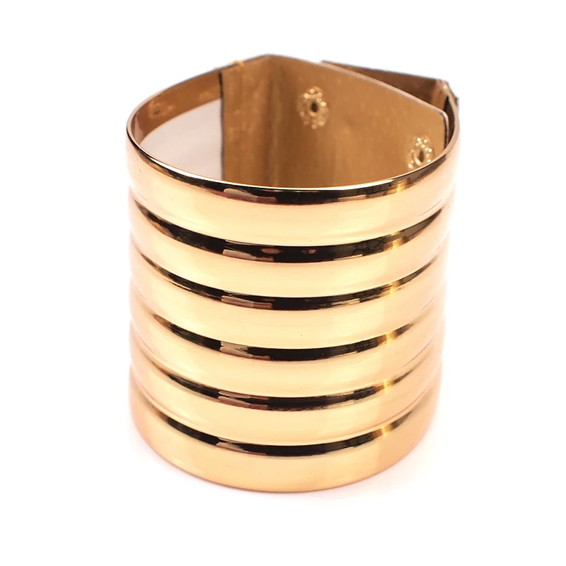 Gold Bangle MANILAI набор негабаритных африканских ювелирных изделий для женщин, винтажные кожаные ожерелья, браслеты, набор массивных ювелирных изделий, регулируемый браслет-чокер - Окраска металла: Gold Bangle
