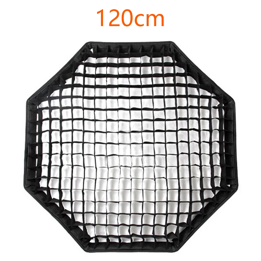 120cm Octagonal Восьмиугольный/прямоугольник сеткой в форме сот для 40*40 50*50 60*60 80*80 50*70 60*90 80 95 120 см софтбокс в виде зонта - Цвет: 120cm Octagonal