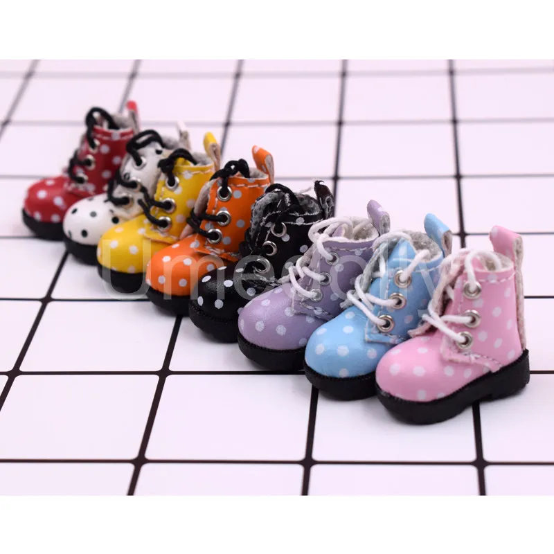 1 пара милые куклы в горошек ботинки для 1/6 Blyth Pullip Barbies Licca 1/8 BJD аксессуары