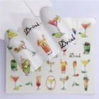 YWK 1 лист, фруктовый дизайн, наклейка для дизайна ногтей, переводные наклейки для воды, летние наклейки для татуировок арбуза, слайдер, цветные наконечники, украшение