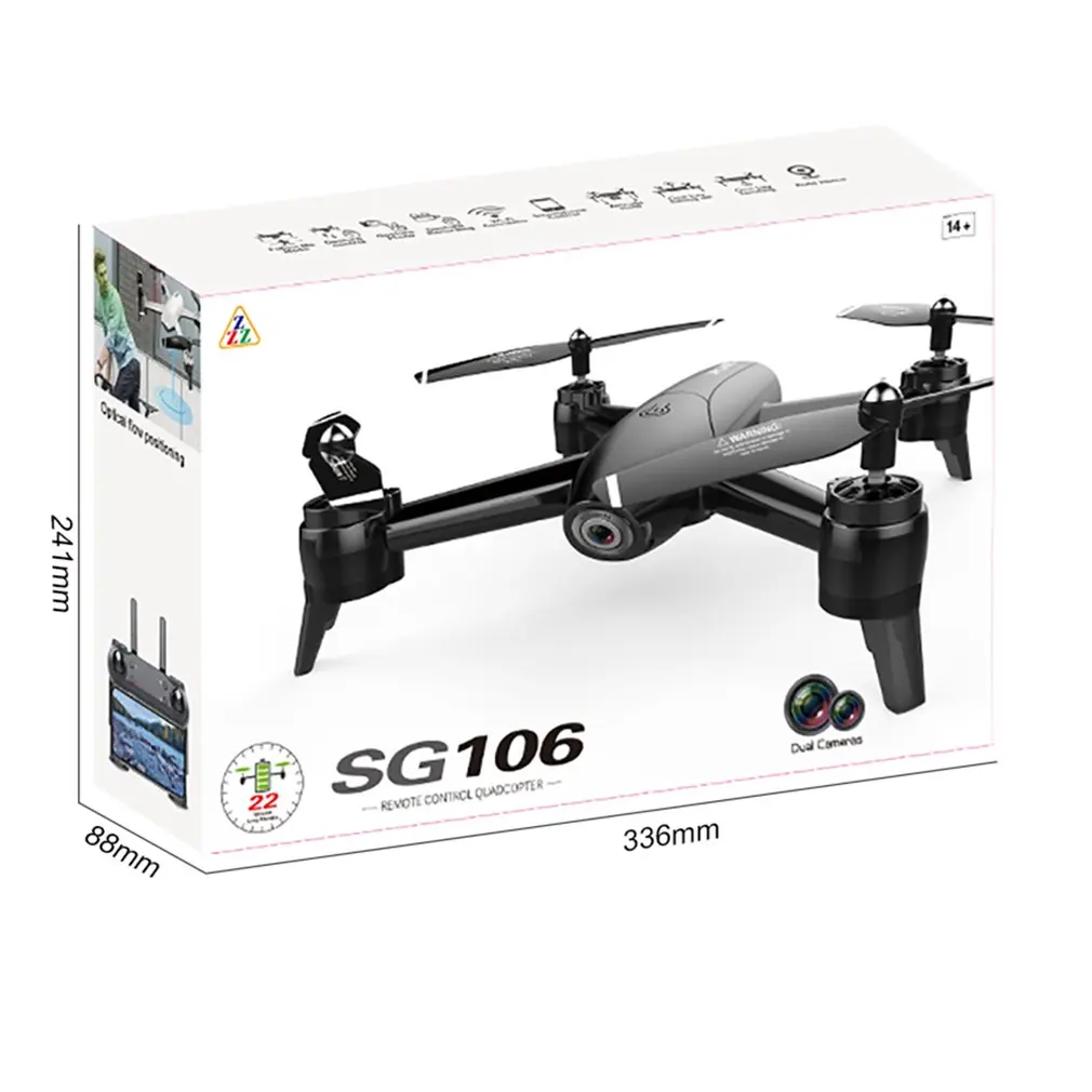 SG106 4K Радиоуправляемый Дрон Optische Stroom 1080P 720P HD Двойная камера в реальном времени антенна видео RC Квадрокоптер самолет вертолет Дрон