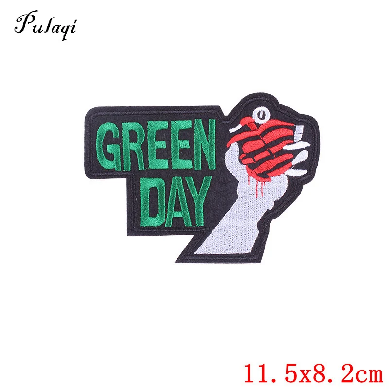 Вышитые железные нашивки Pulaqi Green Day швейная аппликация значок для одежды