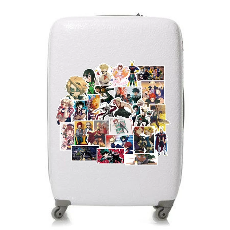100Pcs/pack My Hero Academia Anime Sticker Skateboard Waterproof Trolley Case Laptop Stickers Toys Gifts For Kids | Канцтовары для