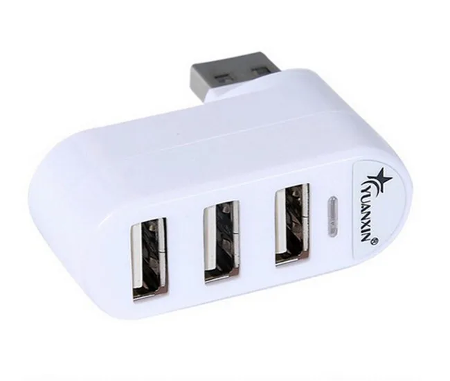 Вращающийся высокоскоростной usb-хаб с 3 портами 2,0 USB разветвитель адаптер для ноутбуков/планшетных ПК периферийных устройств