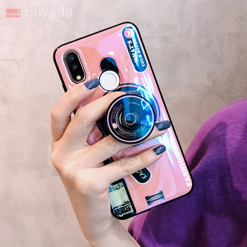 luxury soft Bumper Silicone TPU flower Camera Case For huawei Y9 2019 honor 8C 7C Y7 7A Y6 Y5 2018 Back Cover Armor Shell coque | Мобильные