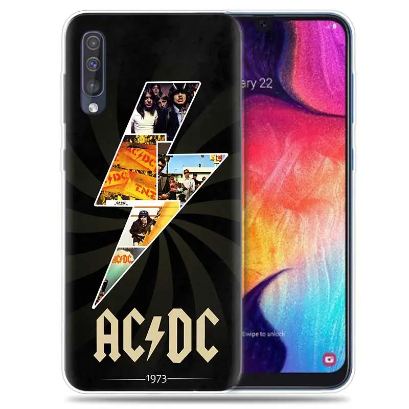 SK-004 Прозрачный силиконовый чехол для samsung Galaxy A50 A70 A30 M30 M20 A10 A20 A40 M20 чехол для телефона ACDC Rock Ac DC Angus young - Цвет: SK-004