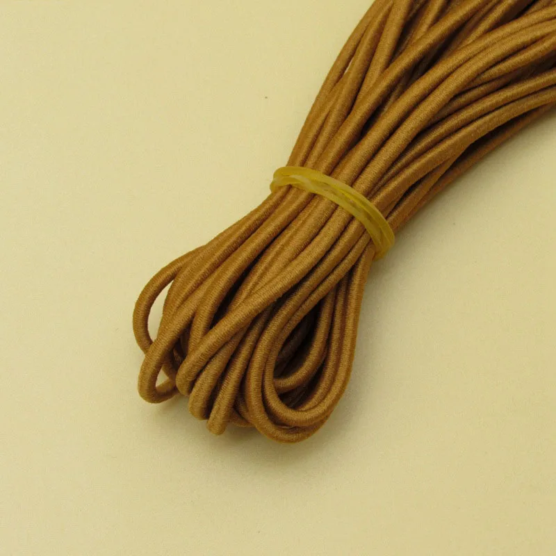 Lightbrown 19 м x 2,5 мм экологически чистый круглый эластичный шнур мягкая эластичная веревка для одежды пояс для брюк Резиновая лента DIY аксессуары для одежды - Цвет: Lightbrown