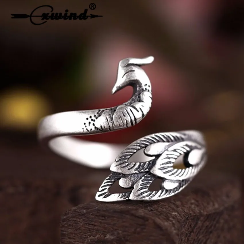 Cxwind Fish Arrow Round Peacock Rings for Women Boho Beach Vintage Turkish Punk Finger Knuckle Open Antique Flower Ring Bijoux | Украшения