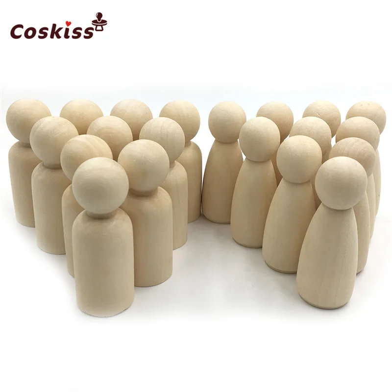 

100pc/lot boy Peg Dolls 1.35" Solid Hardwood Natural Unfinished Turnings-Ready for Paint or Stain-Waldorf Wooden People