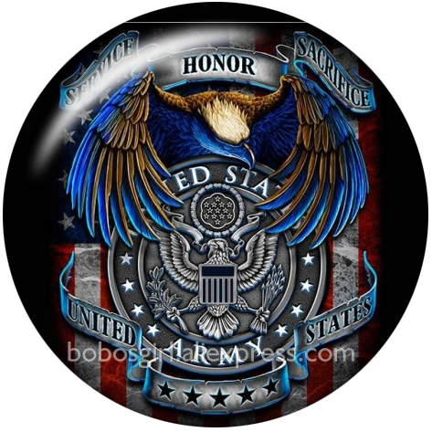 A7582 Армии США Retired_glass кнопка оснастки ювелирные изделия DIY круглые фото Кабошоны с плоской обратной стороной DA1297 - Окраска металла: A7582