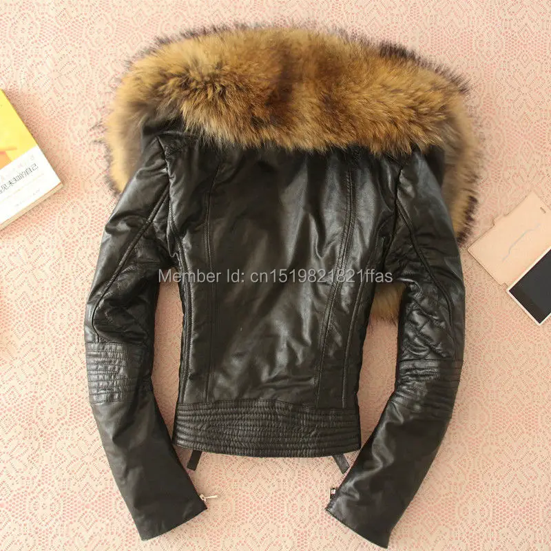 Женское мотоциклетное пальто из натуральной овечьей кожи теплая куртка с мехом