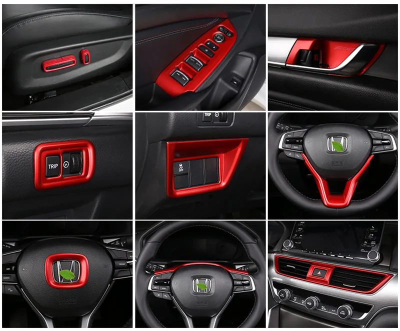 Автомобильные аксессуары для Honda Accord 2018 ABS красная Роскошная Внутренняя Рамка
