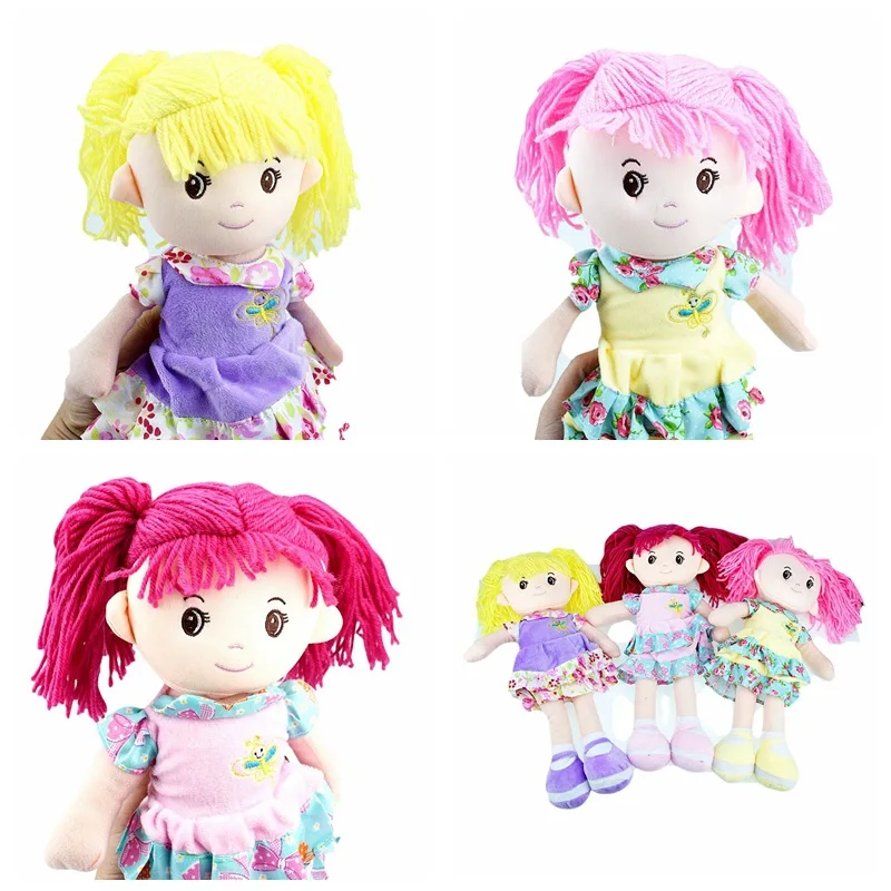 35 см Желтые розовые красные волосы красивые куклы для девочек плюшевые и мягкие