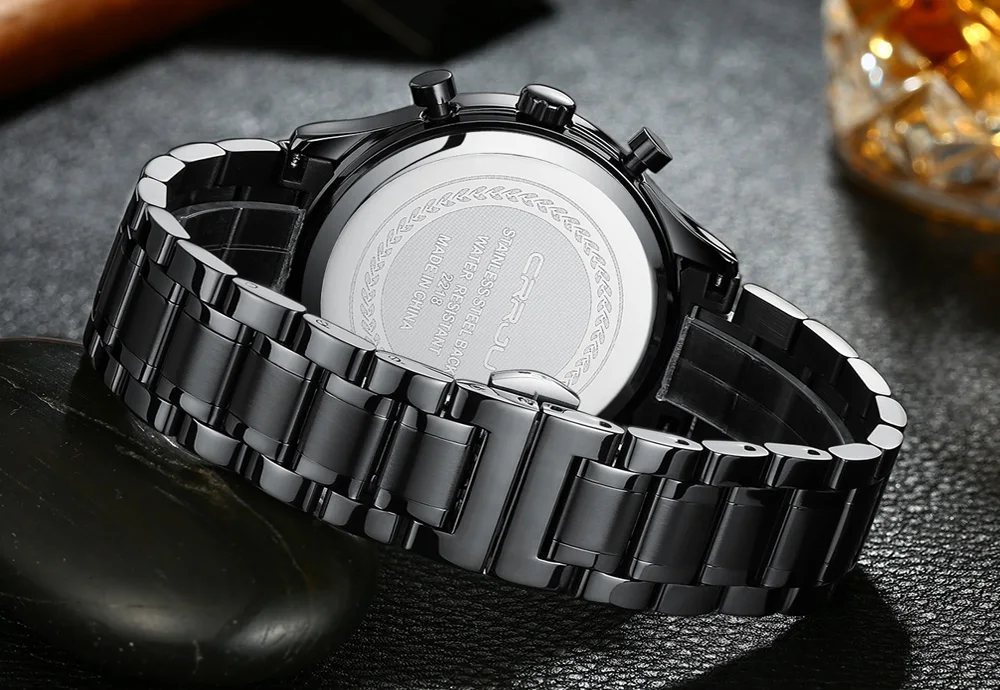 Часы наручные CRRJU Мужские кварцевые брендовые Роскошные водонепроницаемые