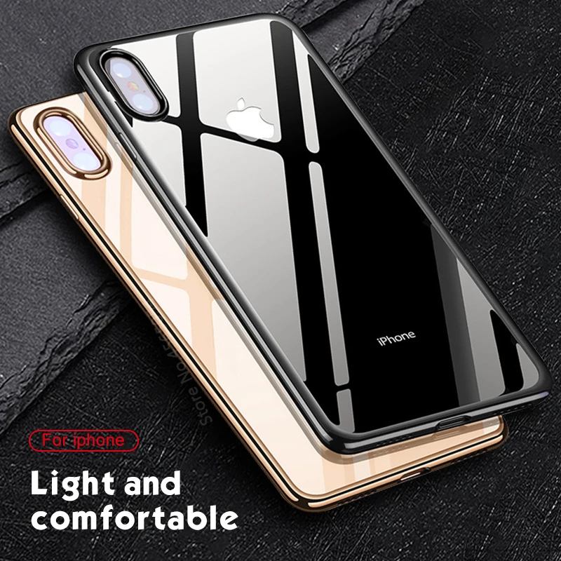 New Full Cover Plating Case For iPhone XR XS Max Soft TPU Protective Cases 8 7 6 6S Plus X Bag Coque |