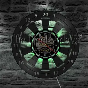 Настольная дротика для игровой комнаты, Виниловая пластинка, настенные часы с современным дизайном в виде стрел, прицеливающаяся игра, бар, паб, пещера, украшение для стен, светодиодный ночник