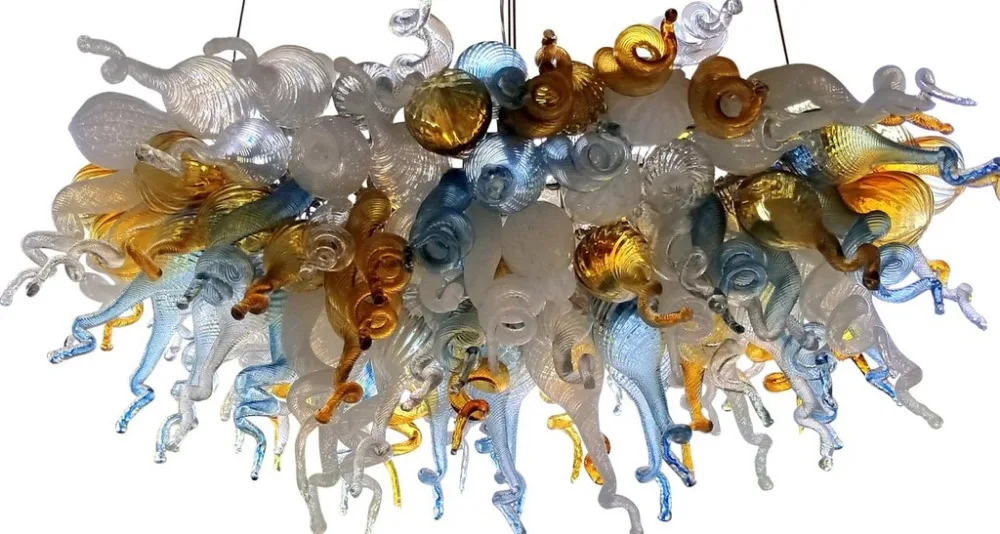 

China Factory Chihuly Style Glass Art Pendant Light Living Room Hotel Romantic Lamp Decoration Hand Blown Murano Glass Crystal