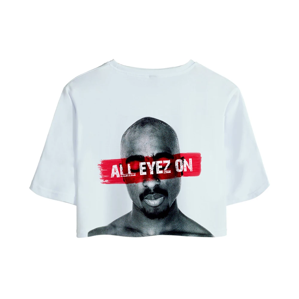 Новинка 2019 топы Rapper 2pac с 3D принтом футболка для девушек растениями короткая женская сексуальная одежда
