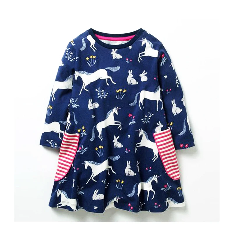 Beloved Angel Girls Dress Long Sleeve Kids Flower Dresses Children Unicorn Vestidos Autumn For Girl | Детская одежда и обувь