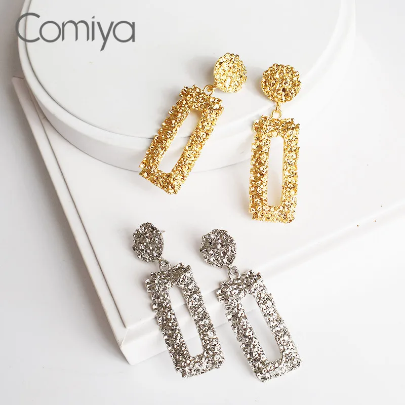 Женские Висячие серьги Comiya сережки золотистого и серебряного цветов с подвеской