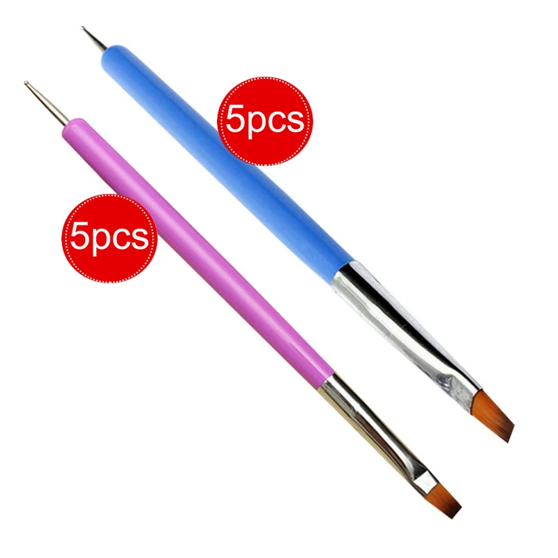 10pcs Маникюрные инструменты для ногтей Lat Point Drill Dot УФ-гель для ногтей Живопись цветок ручка кисточка для ногтей набор кистей для рисования набор инструментов - Цвет: 10pcs