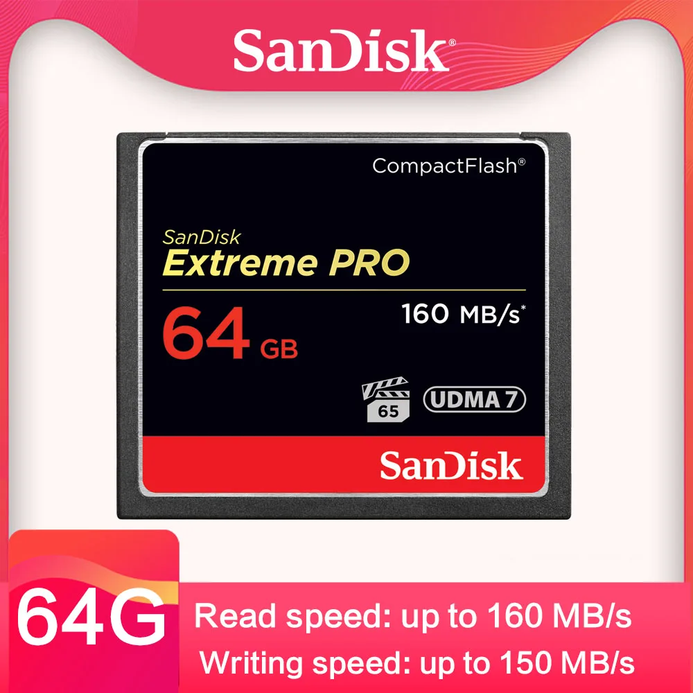 Карта памяти SanDisk Extreme Pro CF 64 ГБ 32 16 128 карта Compactflash до 160 МБ/с./с скорость чтения для