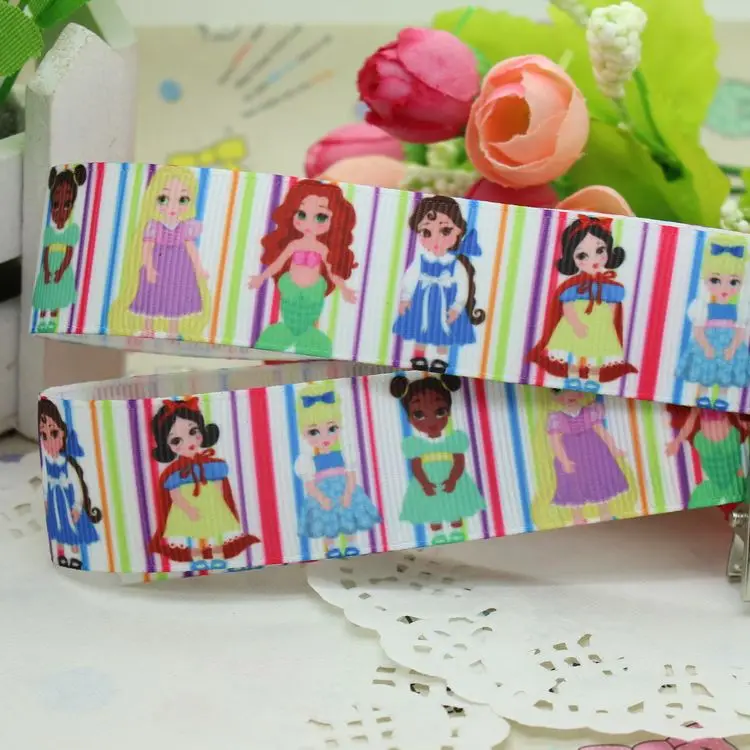 7/8 '' в стиле «принцесс» с принтом корсажная лента hairbow головные уборы вечерние украшения «сделай сам» оптом OEM 22 мм D239