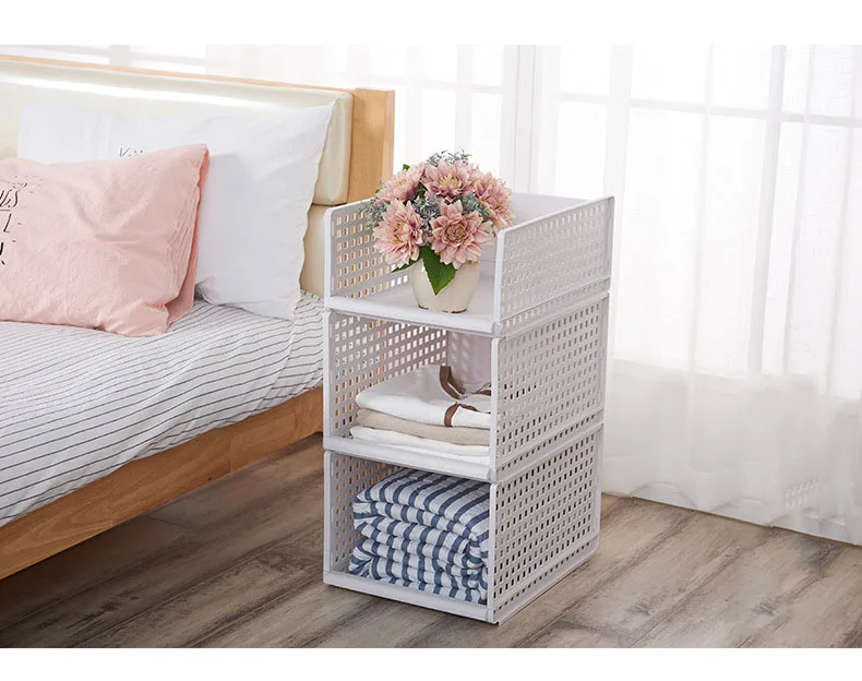 Creative Plastic Hollow Drawer Storage Rack Multi-Function Home Wardrobe Clothing Debris Layered Partition Storage Basket