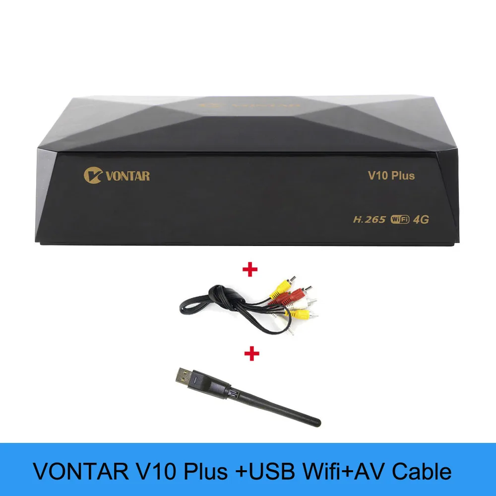 VONTAR V10 Plus DVB-S2 спутниковый ресивер 8PSK H.265 3g 4G модем CS cline Stalker Xtream Испания Португалия TP список обновление онлайн - Цвет: V10 Plus wifi cable