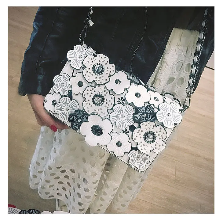 Женская сумка из ПУ кожи с заклепками и цепочками | Багаж сумки