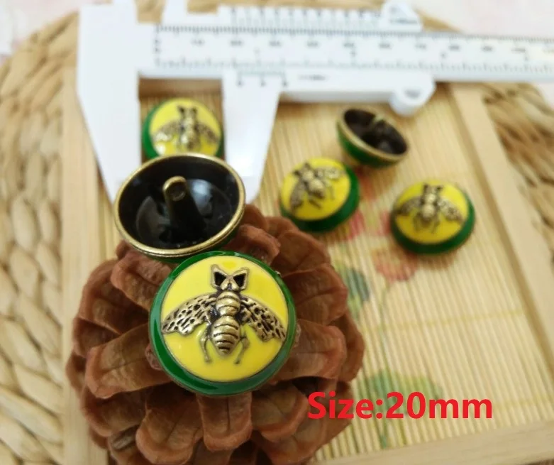NO2 Size 20mm yellow 10 шт. Новая высококачественная модная куртка с металлическим капельным маслом и кнопками аксессуары пальто свитер рубашка кнопка 20 мм - Цвет: NO2 Size 20mm yellow