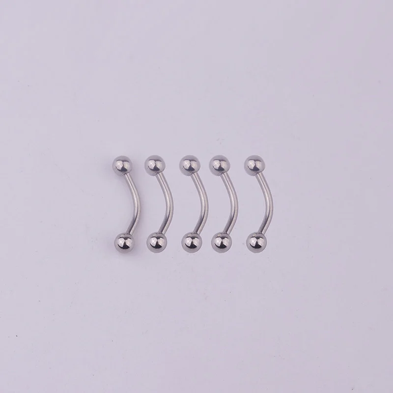 5pcs/lot 6/8/10mm 16G Surgical Steel 3mm Ball Eyebrow Piercing Curved Barbell Lip Ring Snug Daith Helix Rook Earring | Украшения и