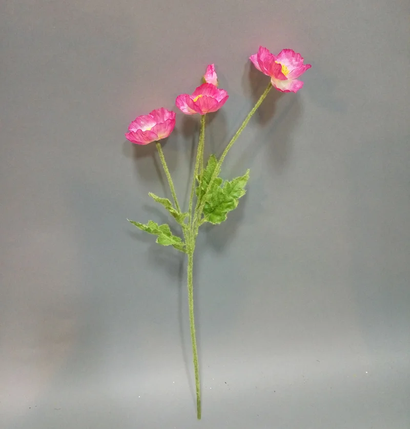 Pink 1 шт. Красивые Искусственные маковые шелковые цветы для дома Свадебные украшения подарок F263 - Цвет: Pink