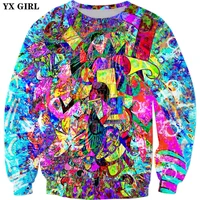 yx girl drop shipping 2018 new fashion crewneck sweatshirt love monster cartoon 3d print mens womens casual pullover