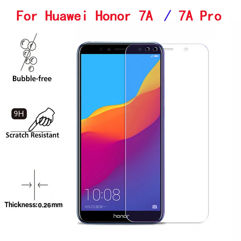 2 шт. закаленное стекло Honor 7A для Huawei защитная пленка экрана телефона Pro Prime |