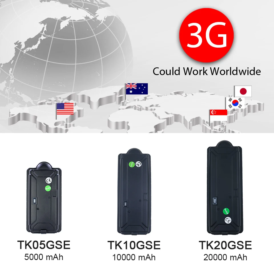 4G 3g gps трекер WCDMA TK20GSE 4 полосы 20000 мАч большой аккумулятор водонепроницаемый магнит ручной будильник в режиме реального времени карта отслеживания по всему миру