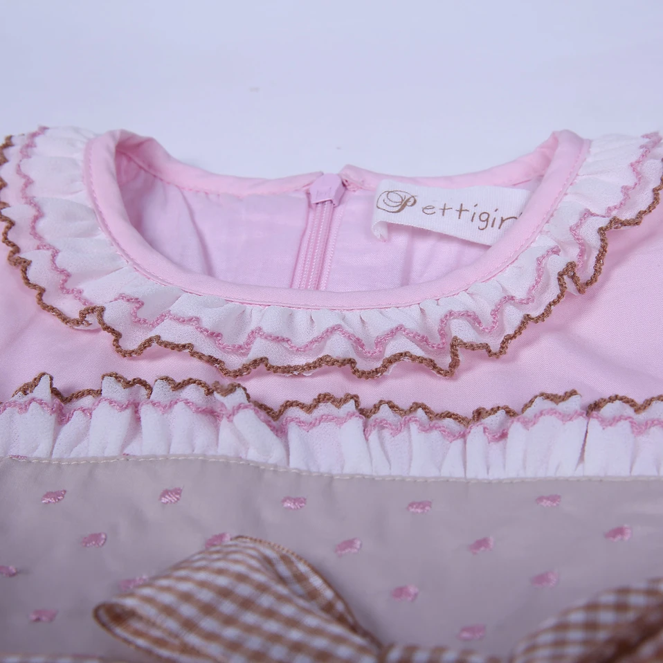 Pettigirl/Розовое платье для девочек осень Зимняя одежда детская с длинными рукавами