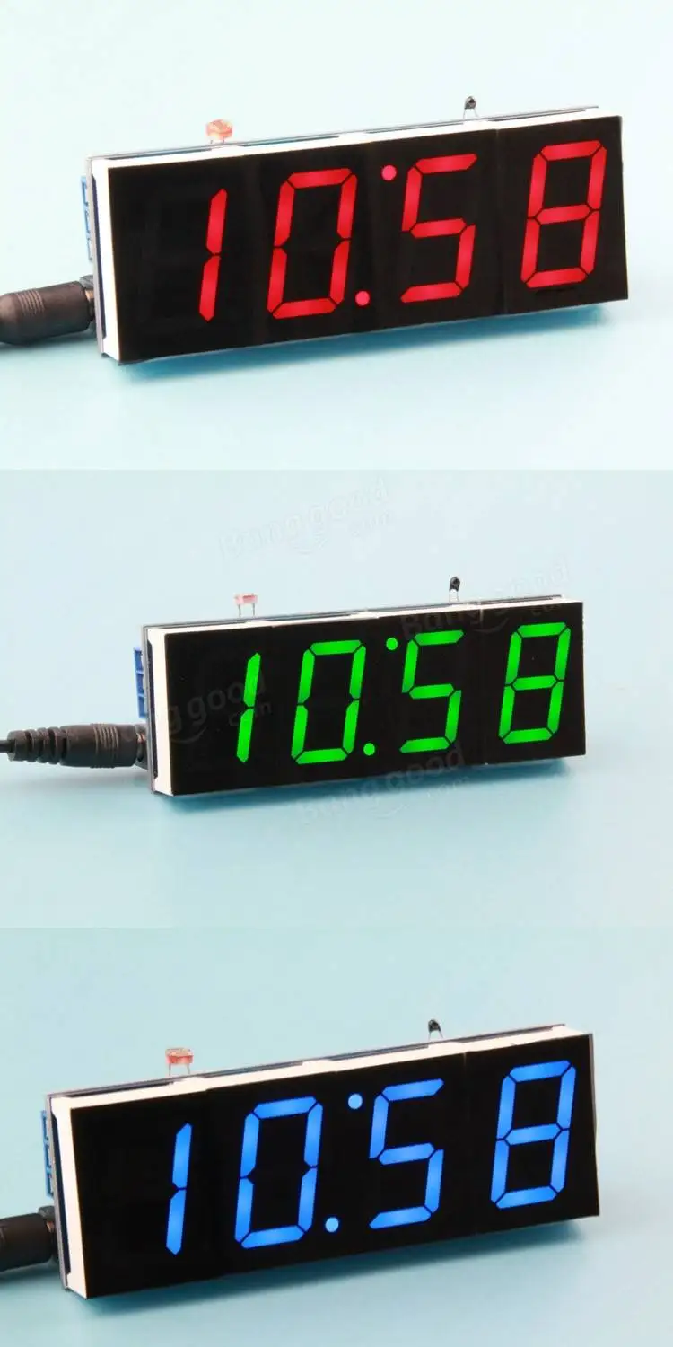DIY набор цифровых часов светильник Промышленный контроль 1 дюйм светодиодный электронный набор 5 цветов