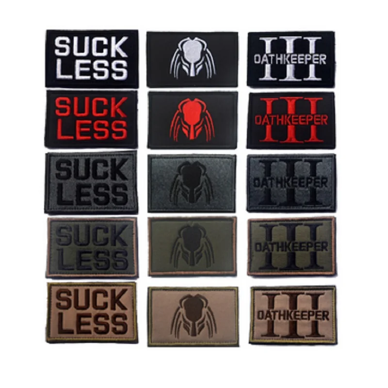 

Predator Embroidery Patches Badges SUCKLESS DATHKEEPER Patches