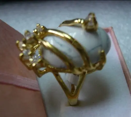 

beautiful & charmming white agates ring fine jewelry (#7 8 9)