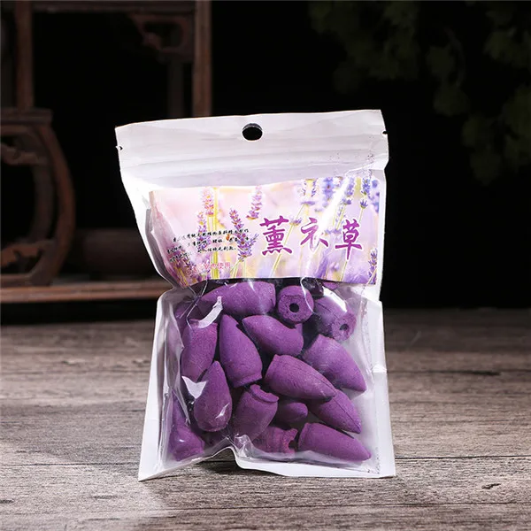 45pcs Lavender Маленький монах курильница с Буддой ладан держатель обратного потока благовония горелка+ 20 шт. водопад аромат конусы домашний декор плита - Цвет: 45pcs Lavender